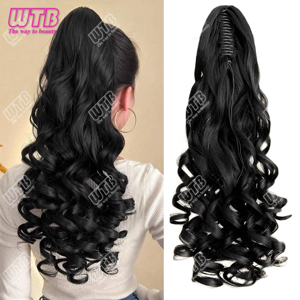 

Synthetic Claw Clip Ponytail Wig Female Grab Clip Roman Curly Ponytail Long Curly Ponytail Wig