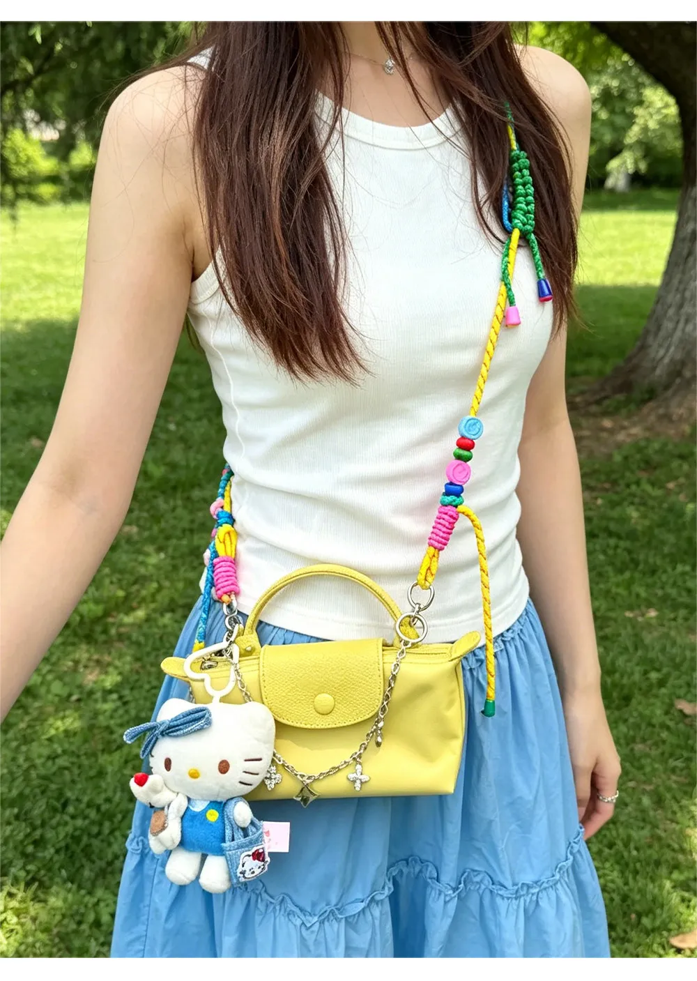 Woven Bag Shoulder Strap For Mini Longchamp Colorful Bag Durable Fashion Good Quality Bag Modification Bag Accessories