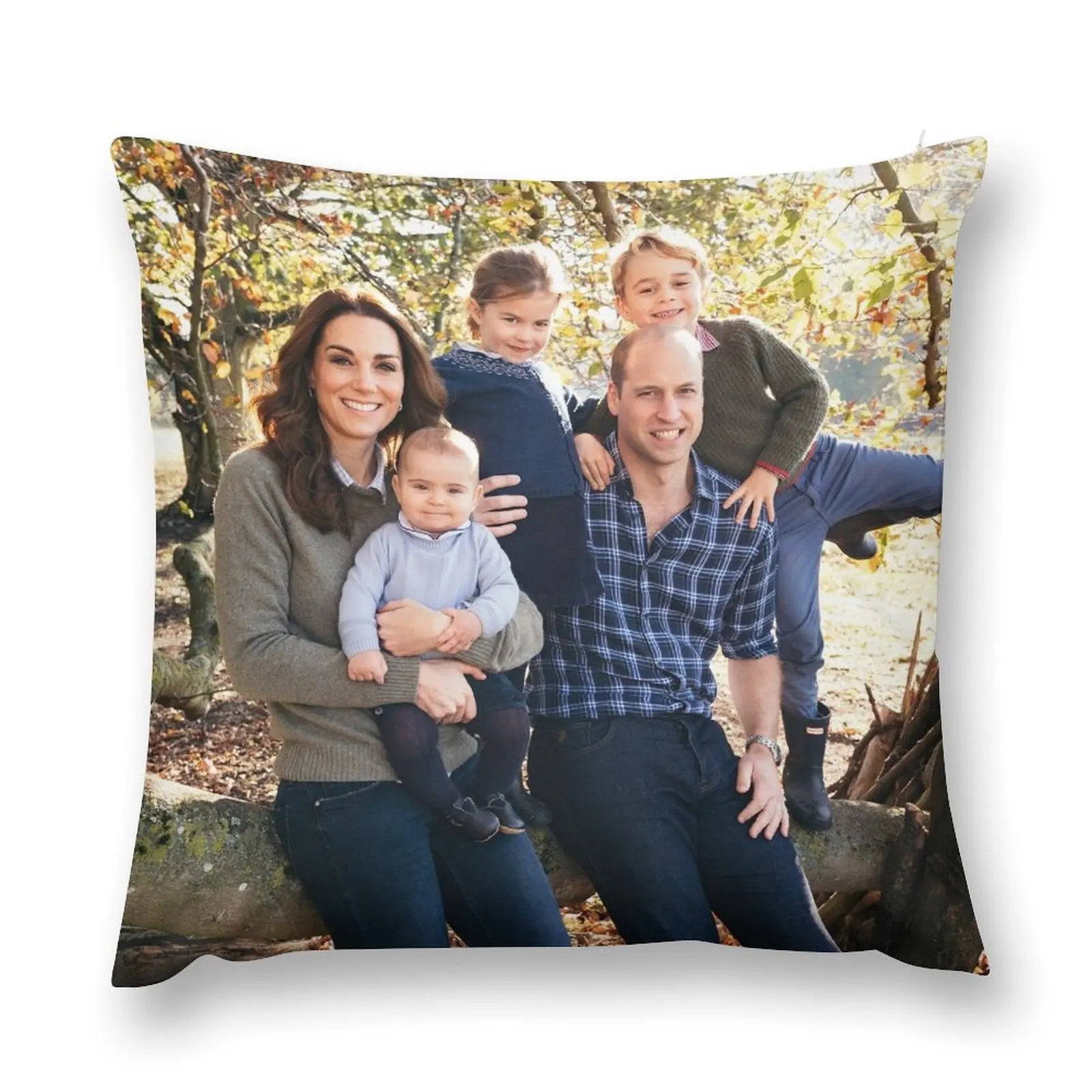 

Kate, William and kids Throw Pillow Bed pillowcases Luxury Cushion Cover pillow