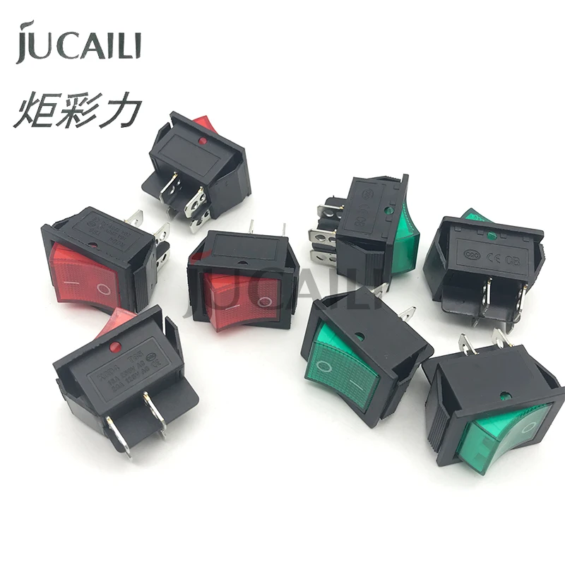 Jucaili  5pcs printer power switch 2 feet for Allwin Sky color Human heating starting button on/off Switch