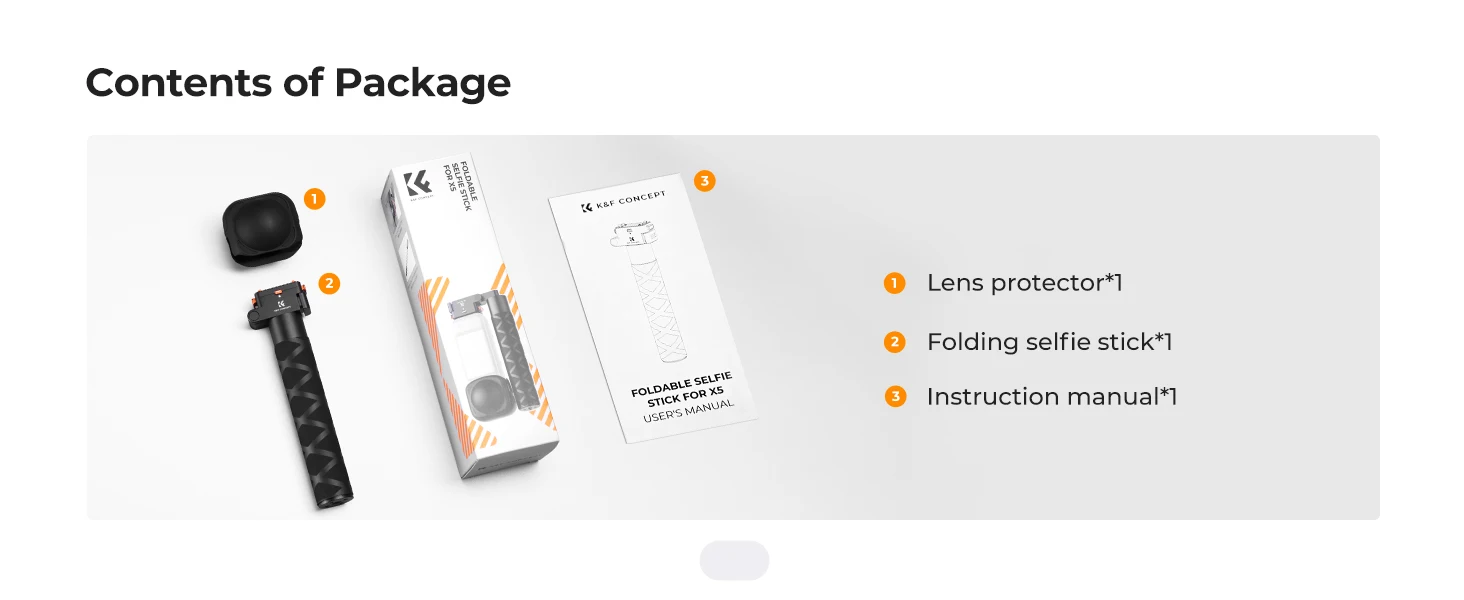 K&F CONCEPT Magnetischer klappbarer Selfie-Stick mit Schnellwechsel für Insta360 X6 X5 X4 Air – Aluminium-Teleskopstange mit unsichtbarem Stangendesign und stufenlos verstellbarer Länge für 360°-Vlogs – Detail 12