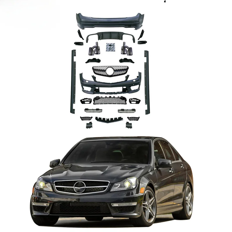 

SAAR Suitable for Mercedes-Benz C-Class W204 Modified AMG Body Kit Front Bumper Grille Tail Wing Side Skirts Rear Lip Tail Diffu