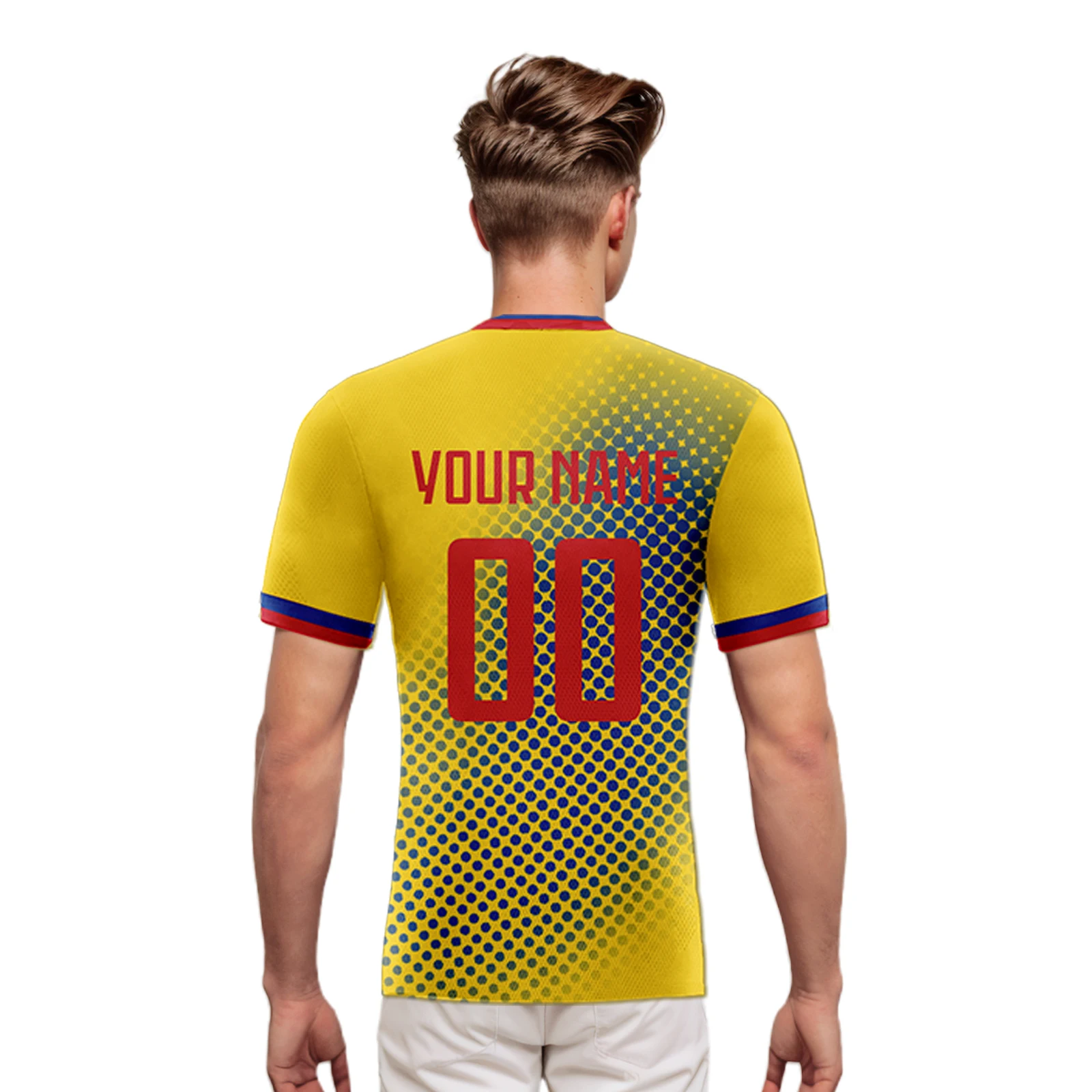 Custom Colombia Football Shirt Personalized Name Number Soccer Jersey Team Training Uniform for Fans Men Women Youth Gift