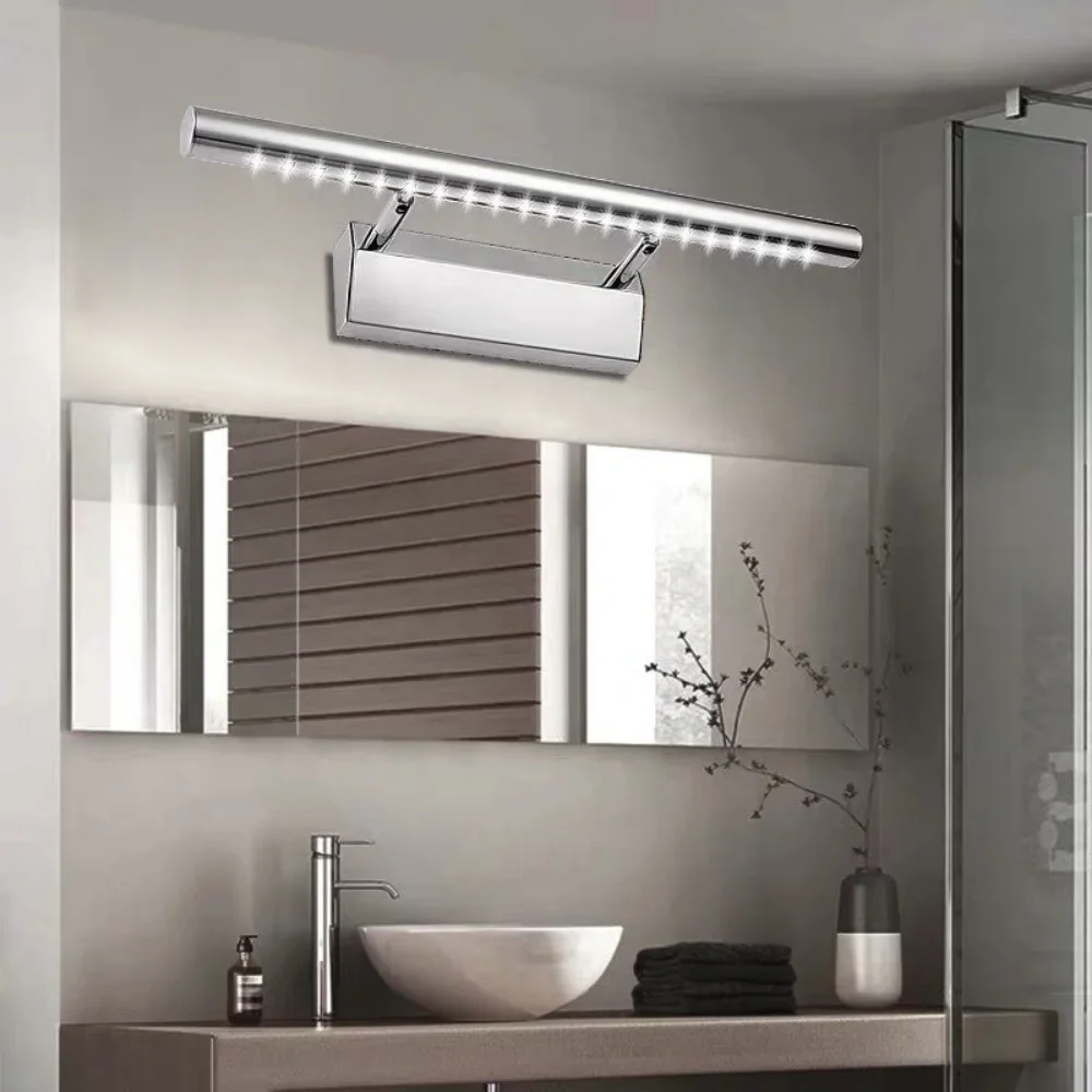 

Waterproof Bathroom Mirror Light Wall Lamp Waterproof Lights Stainless Steel Simple 3000K for Household Indoor Toilet Bedroom