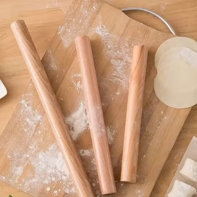 Solid Wood Rolling Pin Food Grade Rolling Dough Sheet Noodle Pasta Dumpling Skin Dough Pressing Rod Non Stick Kitchen Tool