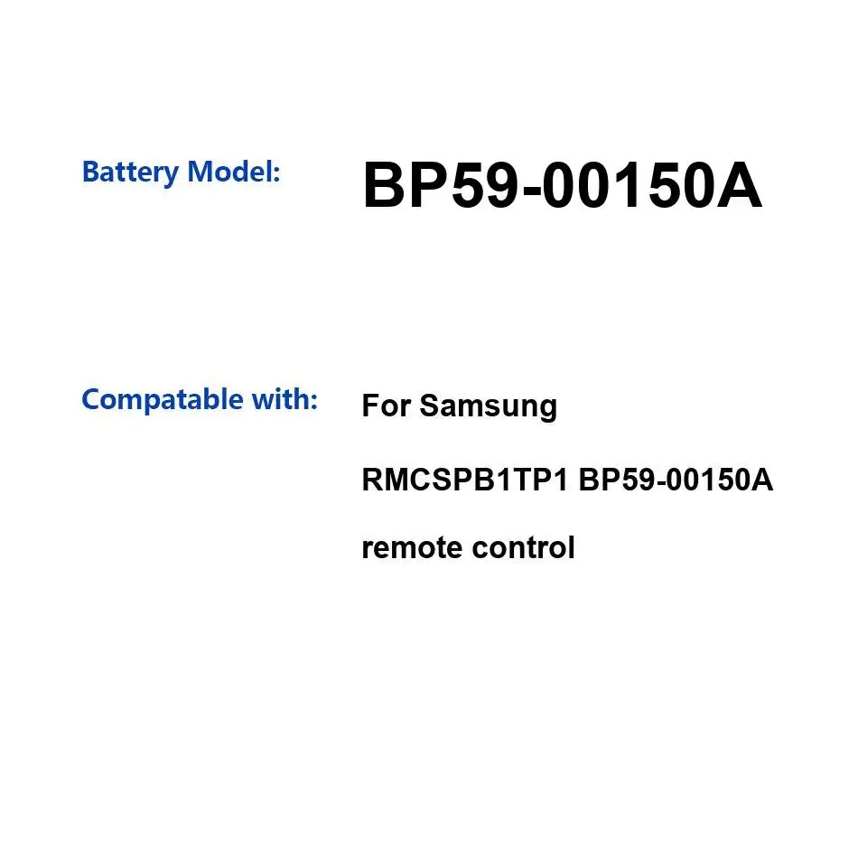 BP59-00150A Remote Control Battery High Capacity 215mAh Durable For Samsung RMCSPB1TP1