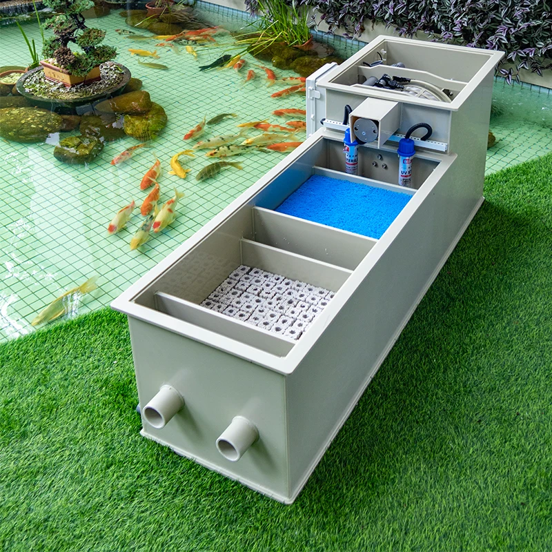 

QihangRAS Automatic Aquarium Fish tank Water Filter System Exterior Pond Filters Aquaculture Garden Koi Carp Pond Filter
