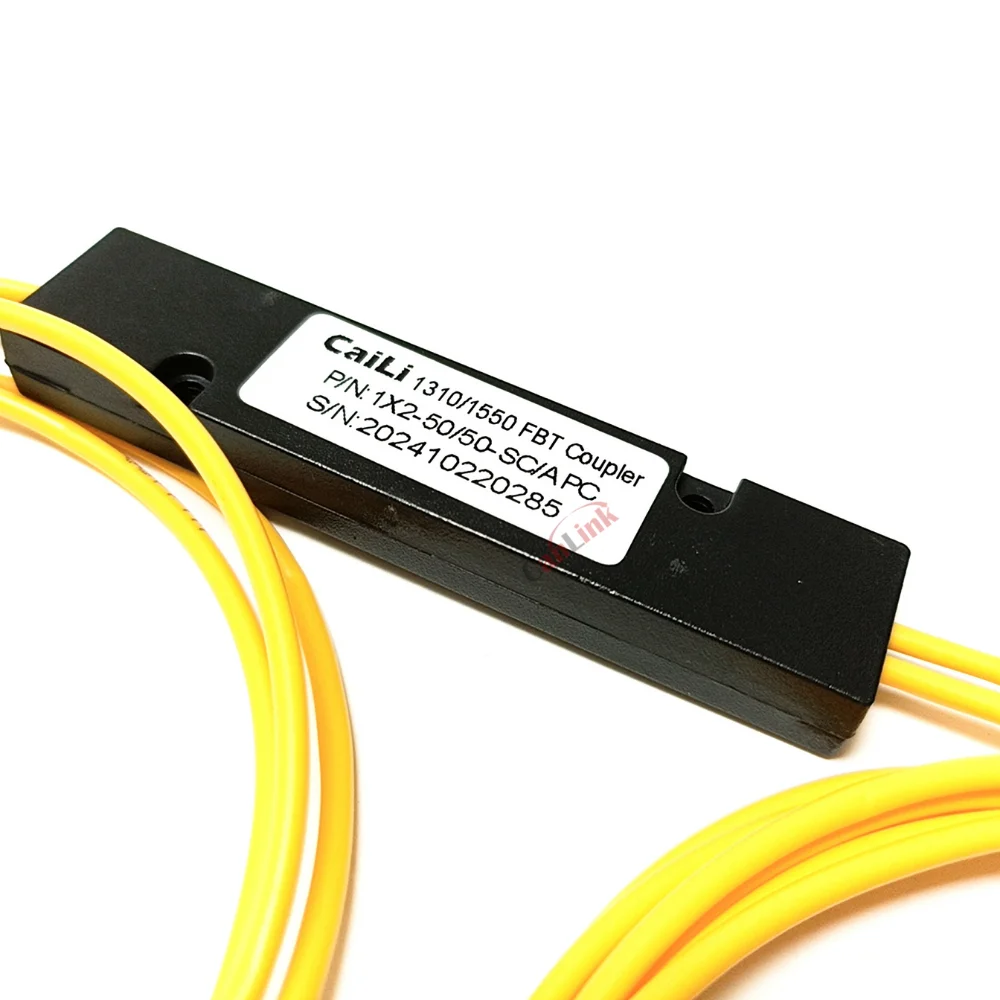 SC UPC 1X2 PLC Singlemode Fiber Optical Splitter FBT Optical Coupler 1X2 Fiber Optical Splitter Ratio 50/50