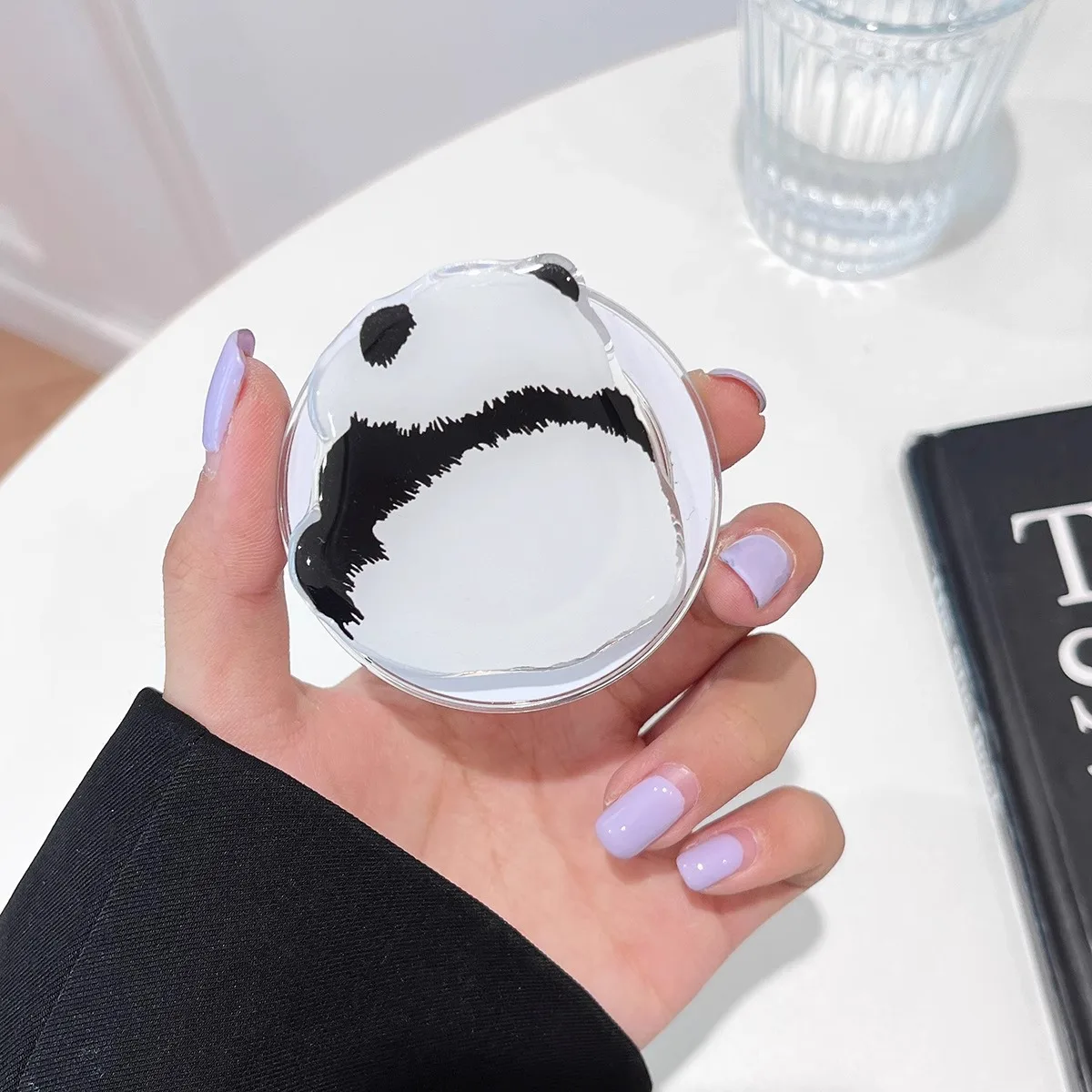 Soporte magnético de Panda bonito de dibujos animados coreanos, soporte Griptok para teléfono para iPhone 16, funda de carga inalámbrica Magsafe