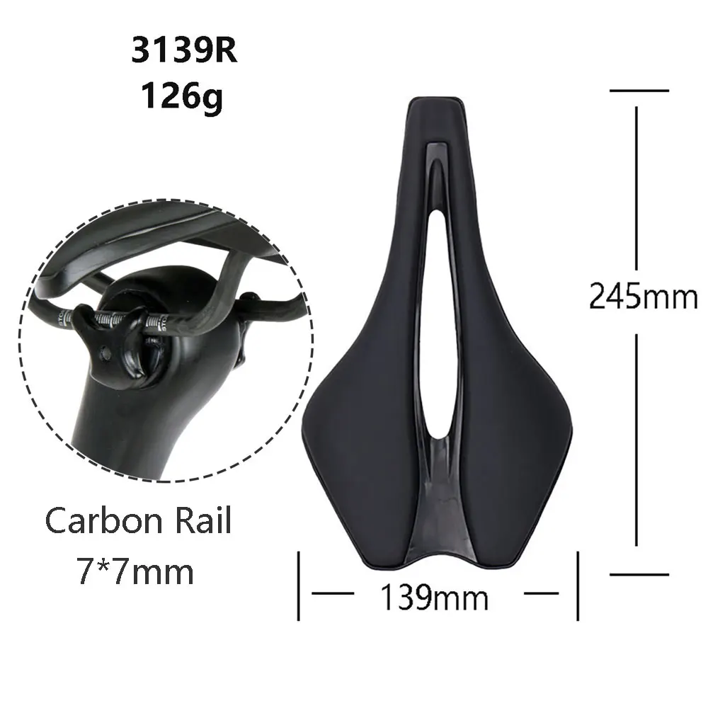 Ultralight Mountain Bicycle Saddle MTB  Road Bike Seat PU Leather Hollow Prostatic Saddle Bicycle Parts Carbon Rail 7*7mm