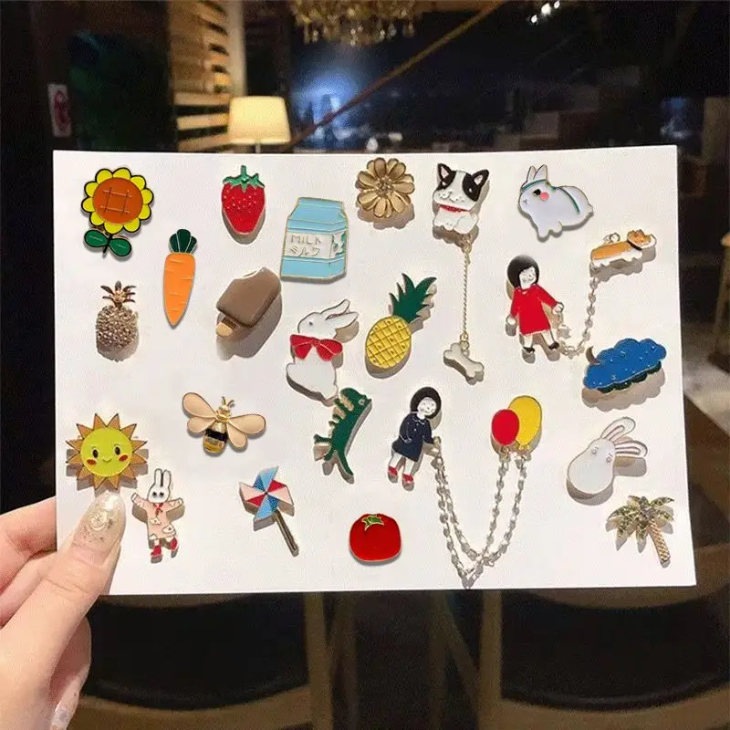 10–100 Stück Emaille-Abzeichen, Anstecknadeln, Broschen, niedliche Cartoon-Broschen für Kinder und Frauen, kleiner Metallschmuck mit vielen verschiedenen Formen – Detail 5
