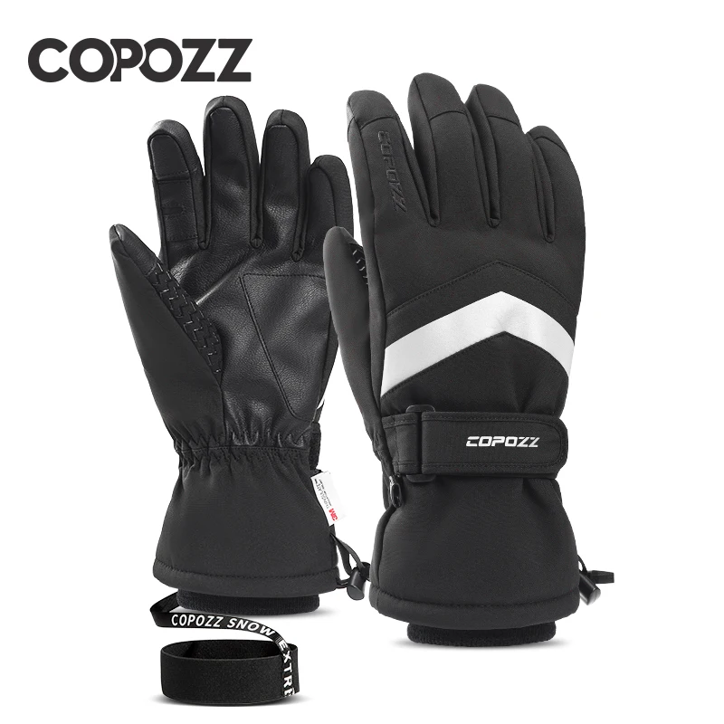 COPOZZ NEW Winter Ski Gloves Men Waterproof Warm Snowmobile Gloves Women Thicken Thermal Snow Gloves With Touchscreen Function