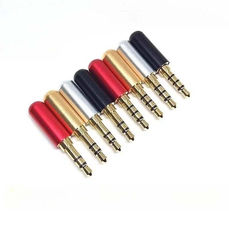 5PCS Copper 3/4 Pole 3.5mm Male and Female Headphone Jack with Clip 3.5mm Stereo Audio Connector, Suitable for 4mm Cable Adapter
