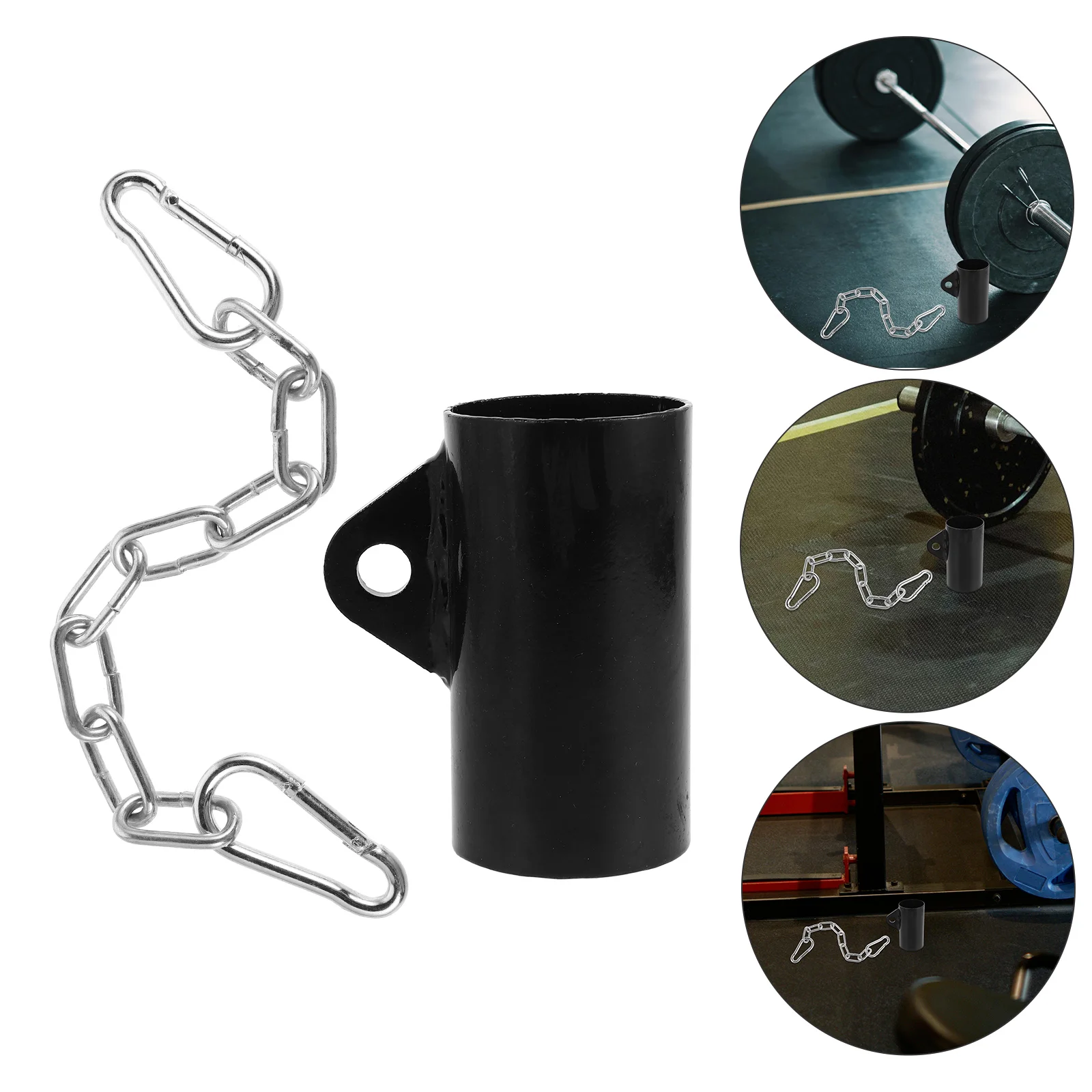 

Barbell Sleeve with Chain Eyelet Row Attachment Black Attachments Gym Equipment
