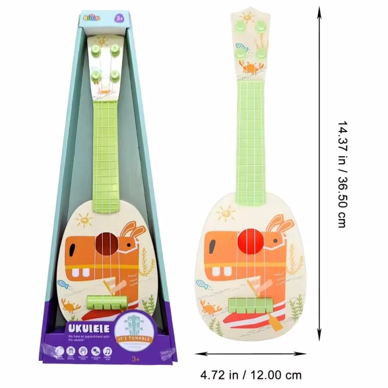 Mini Ukulele Guitar Play Toys for Kids,Early Learning Musical Instrument for Beginner,Elephant Hippopotamus Giraffe Ukulele Toy