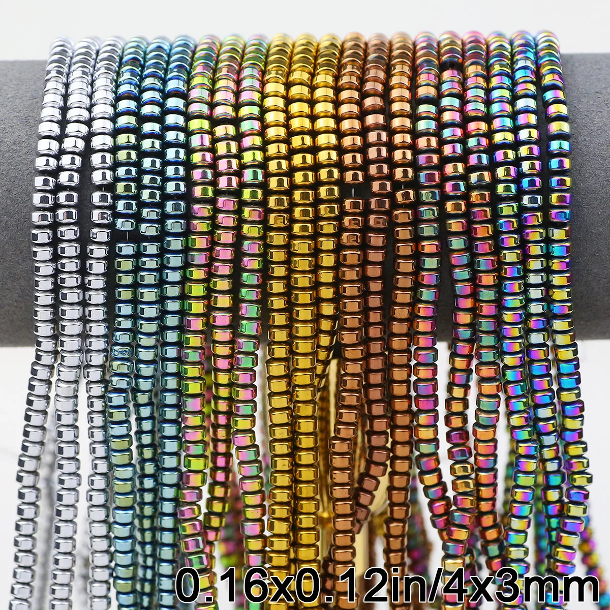 Flat Cylinder Natural Plating Hematite Stone Spacers Loose Beads 4X3MM For Jewelry Making DIY Love Bracelet Accessorises 125pcs