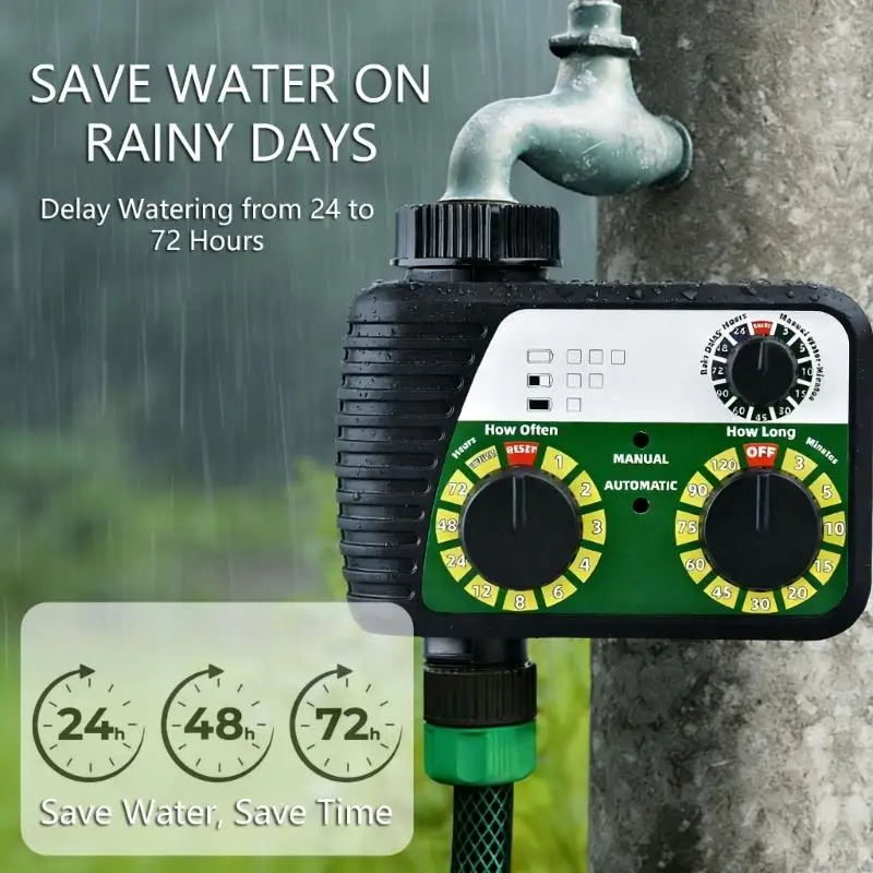

Автоматический таймер полива с поворотной ручкой, таймер ручного управления, спринклерный таймер для управления поливом садовых