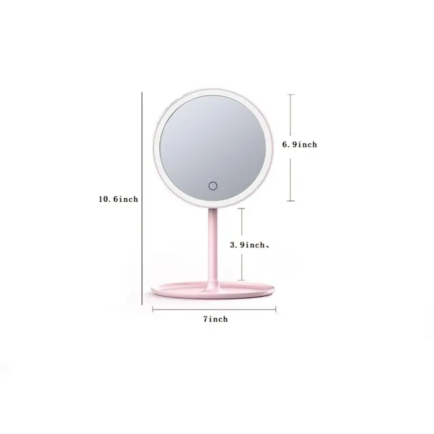 컴팩트 편리한 고화질 휴대용 화장품 메이크업 거울, 충전식 배터리 포함 조정 가능한 터치 컨트롤 LED r