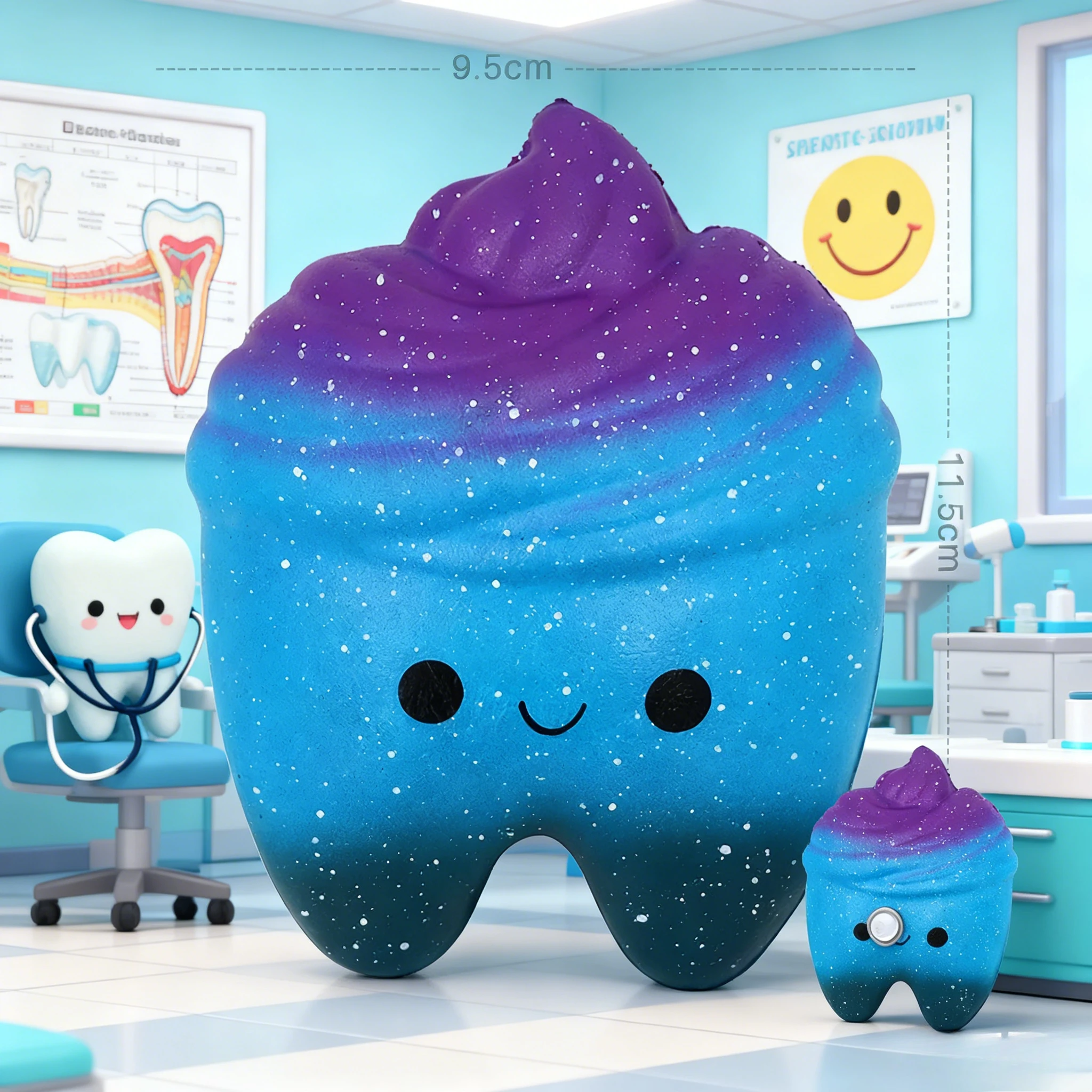 Squishy Morbido Squisito Divertimento Galassia Dente stellato Giocattoli denti Profumati Squish Lento Aumento Antistress Spremere Giocattolo Squishe