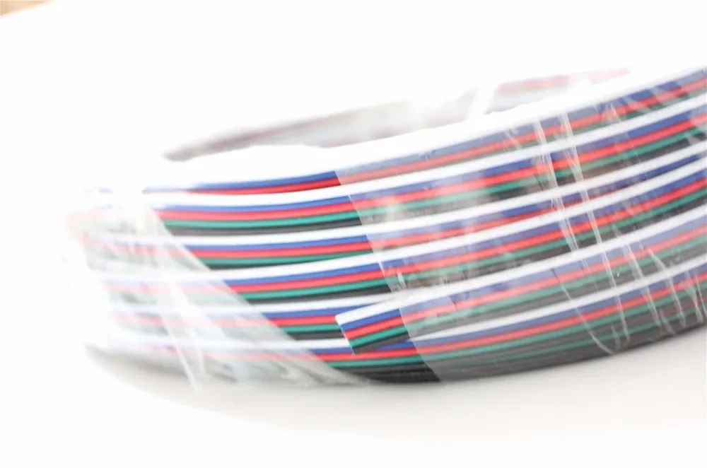 5M/10M/20/50M 4pin 5pin 22AWG Led Connect Led Rgb Kabel Extension Extend draad Cord Verbinding Voor Rgb Rgbw 5050 3528 Led Strip