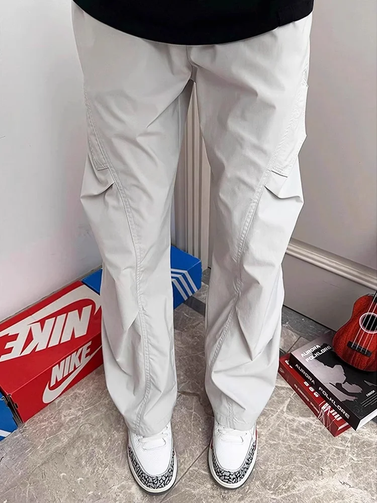 

Повседневные брюки Cleanfit American Sle, мужские осенние свободные брюки, мягкие свободные брюки в сложенном виде, рабочая одежда, свободные расклешенные повседневные брюки