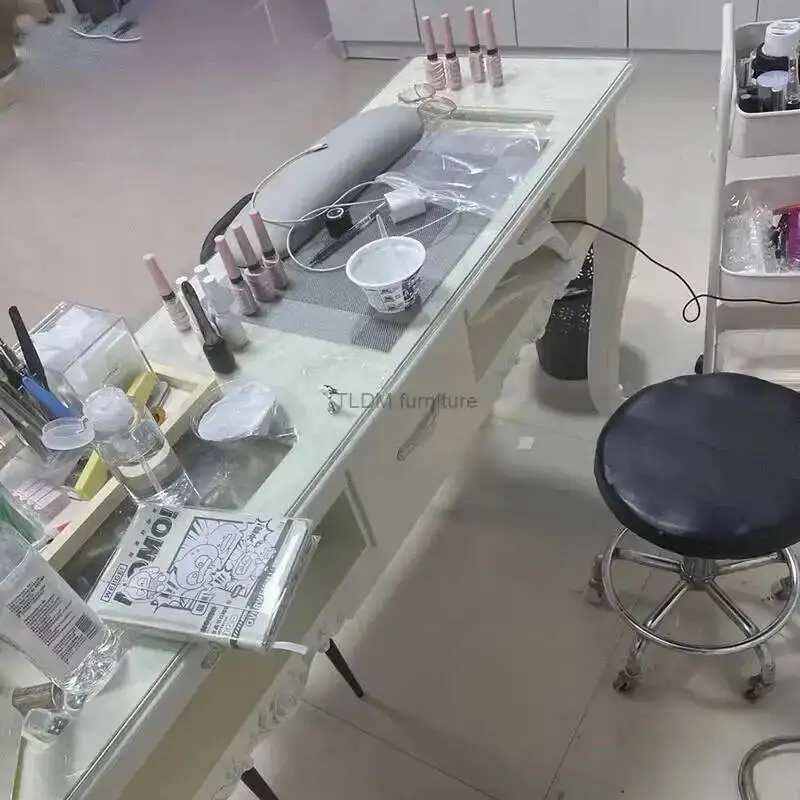 Paint European Single Nail Tables Nail Shop Professional Manicure Table Light Luxury Double Economical Manicure Table for Nails