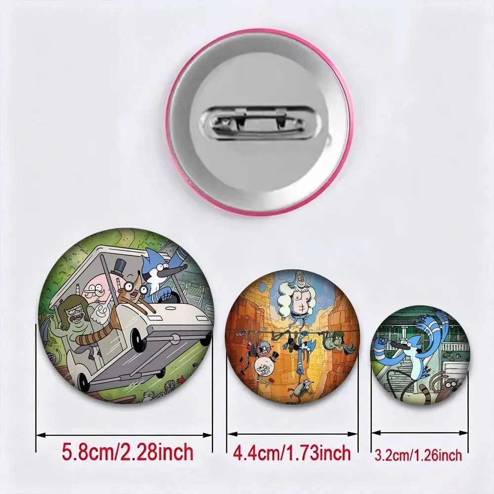 R-Regular Animation Film Show 25mm 32mm 44mm 58mm 75mm Brooches Badges Pins for Accessories Gift