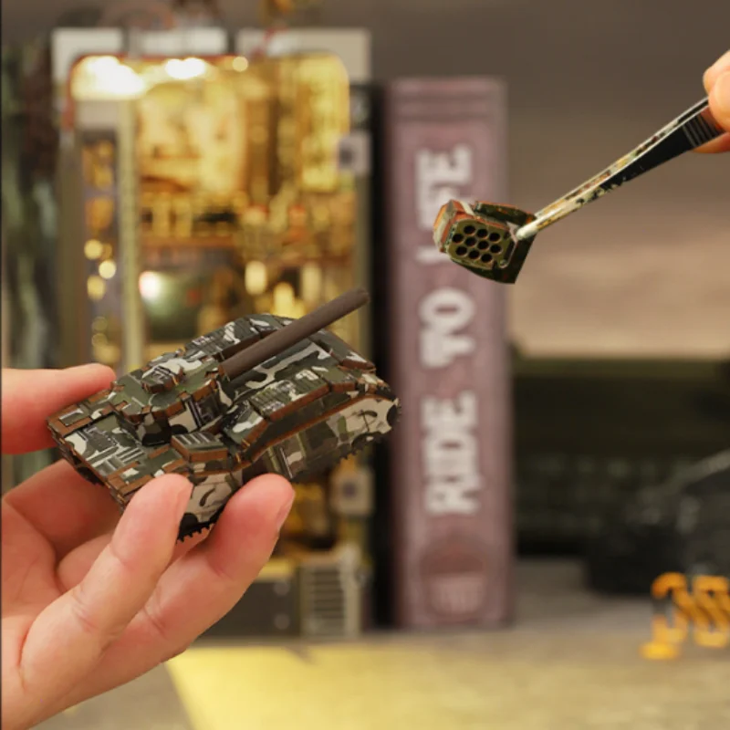 OUZEY مذكرة كتاب المخيم العسكري، نموذج قبو خشبي ثلاثي الأبعاد يمكنك صنعه بنفسك، مجموعة بناء تكتيكية للمراهقين #4