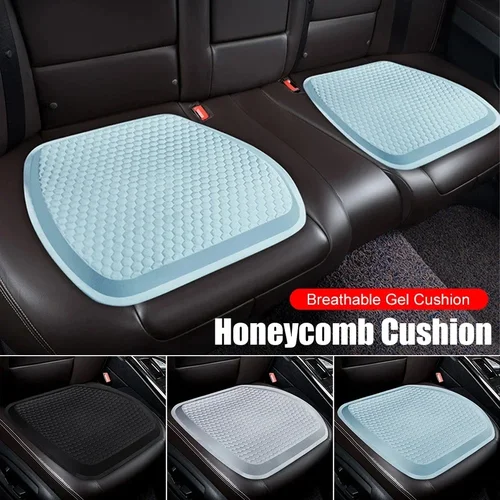 Imagen 2 del producto Cojín para asiento de coche, cojín refrescante de verano, cojín transpirable, Gel frío Universal de panal, funda de asiento fresca y ventilada creativa