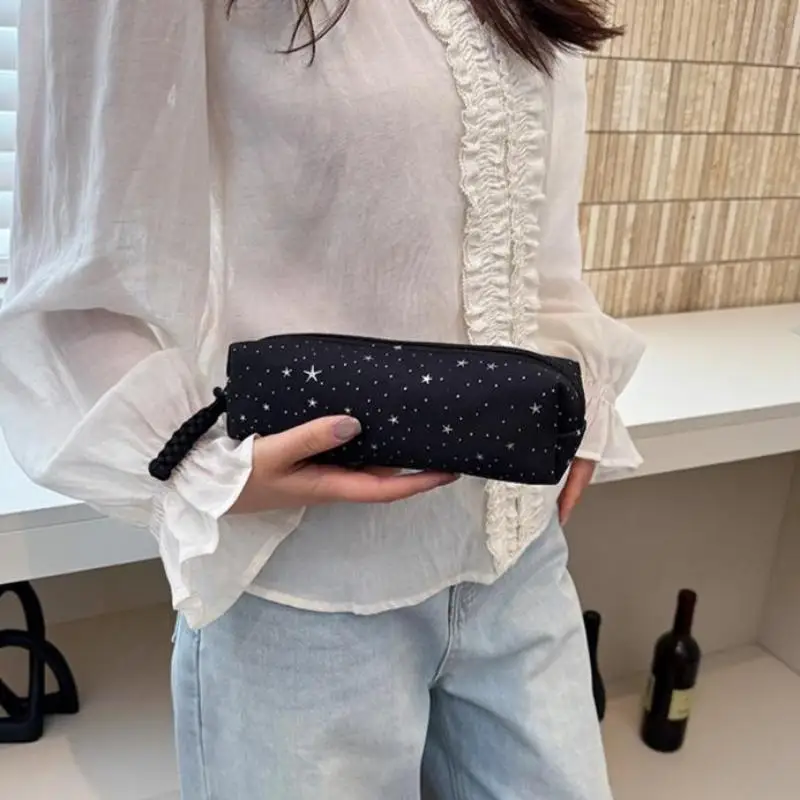 Hot Creativity Star Wave Dot Pencil Case Minimalist INS Style Large Capacity Portable Multi Functional Makeup Bag Storage Bag