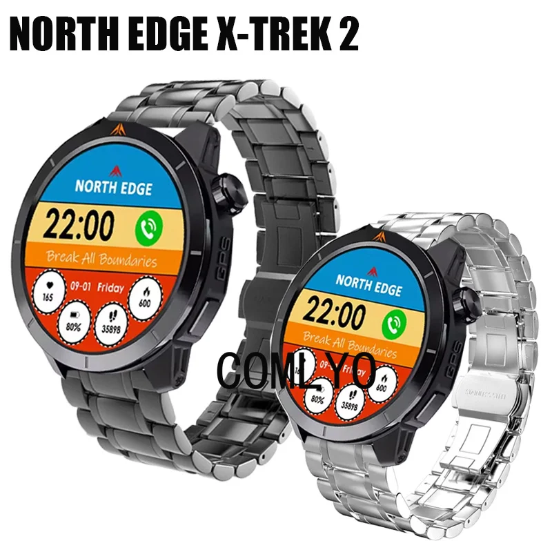 

Для NORTH EDGE X-TREK 2, металлический ремешок из нержавеющей стали, мужской роскошный браслет