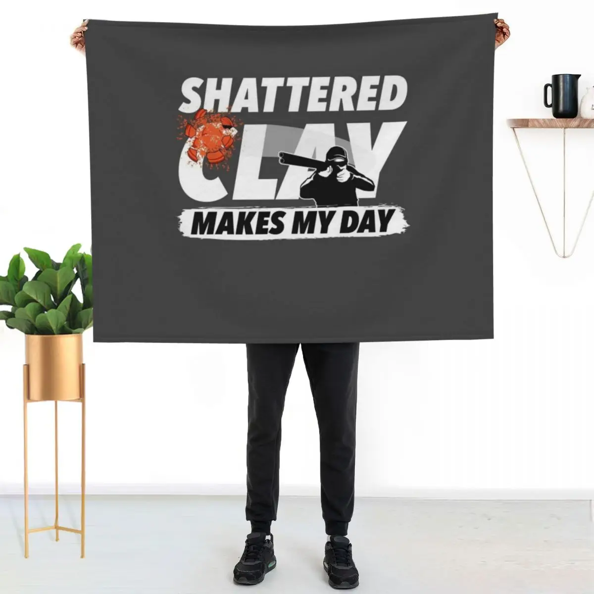 Shooting Clay Pigeon Aim Target Shooter Gift Throw Blanket Custom Giant Sofa Bed covers Moving valentine gift ideas Blankets