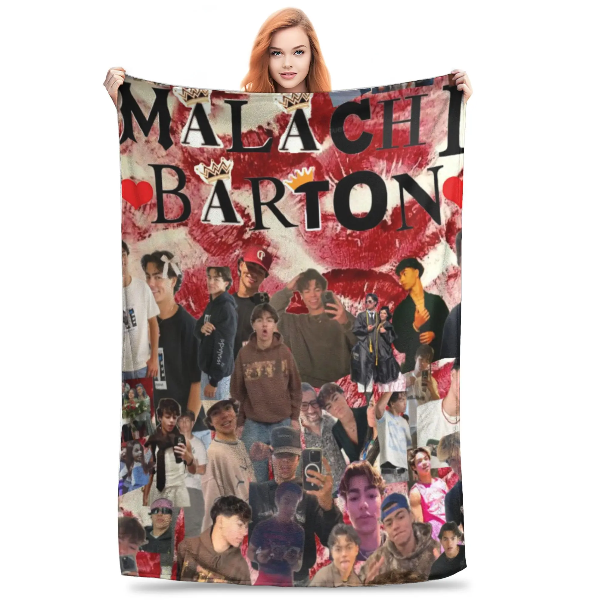 

Malachi Barton Actor Tour Blanket Quality Soft Throw Blanket Winter Kids Adult Couch Chair Street Trend Bedspread