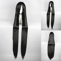 Anime 100 Cm long sCosplay Wig Knee Length Long Straight Synthetic Black Halloween Wig Heat Resistant Fiber