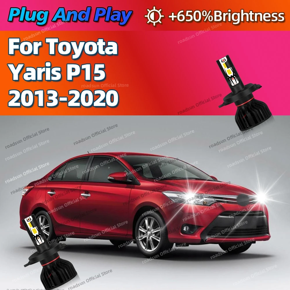 

180W H4 Led Lamp Tube 6000K Canbus High Power Headlight Bulbs For Toyota Yaris P15 2013-2020 2014 2015 2016 2017 2018 2019