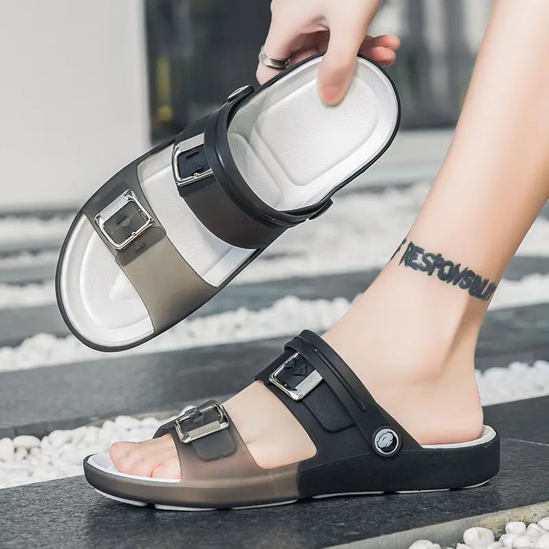 

Летние черные пляжные сандалии Мужские уличные дизайнерские роскошные тапочки для мужчин Высокое качество Мода по низкой цене Взрослая забавная обувь Y2k Распродажа