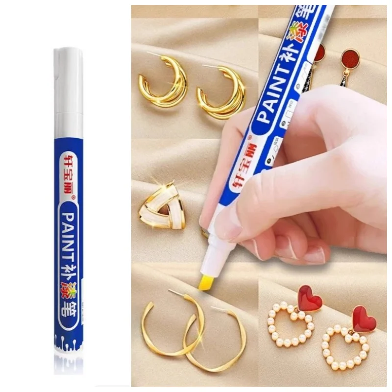 1 Stück Schmuck-Farbreparaturstift, Goldbeschichtungs-Reparaturmarker, Metalloxidations-Reparaturstift, Wasserfester Lackstift
