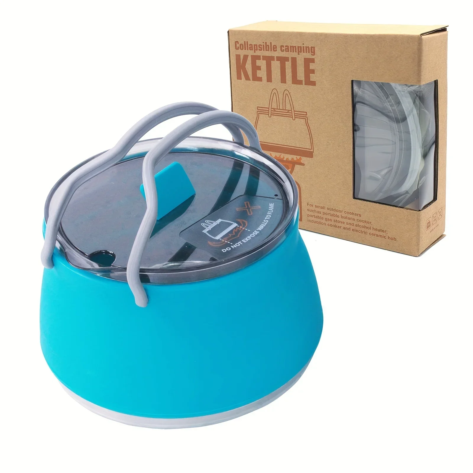 Collapsible Camping Kettle For Hiking, Backpacking & Outdoors, Folable Pot With Lid image 3