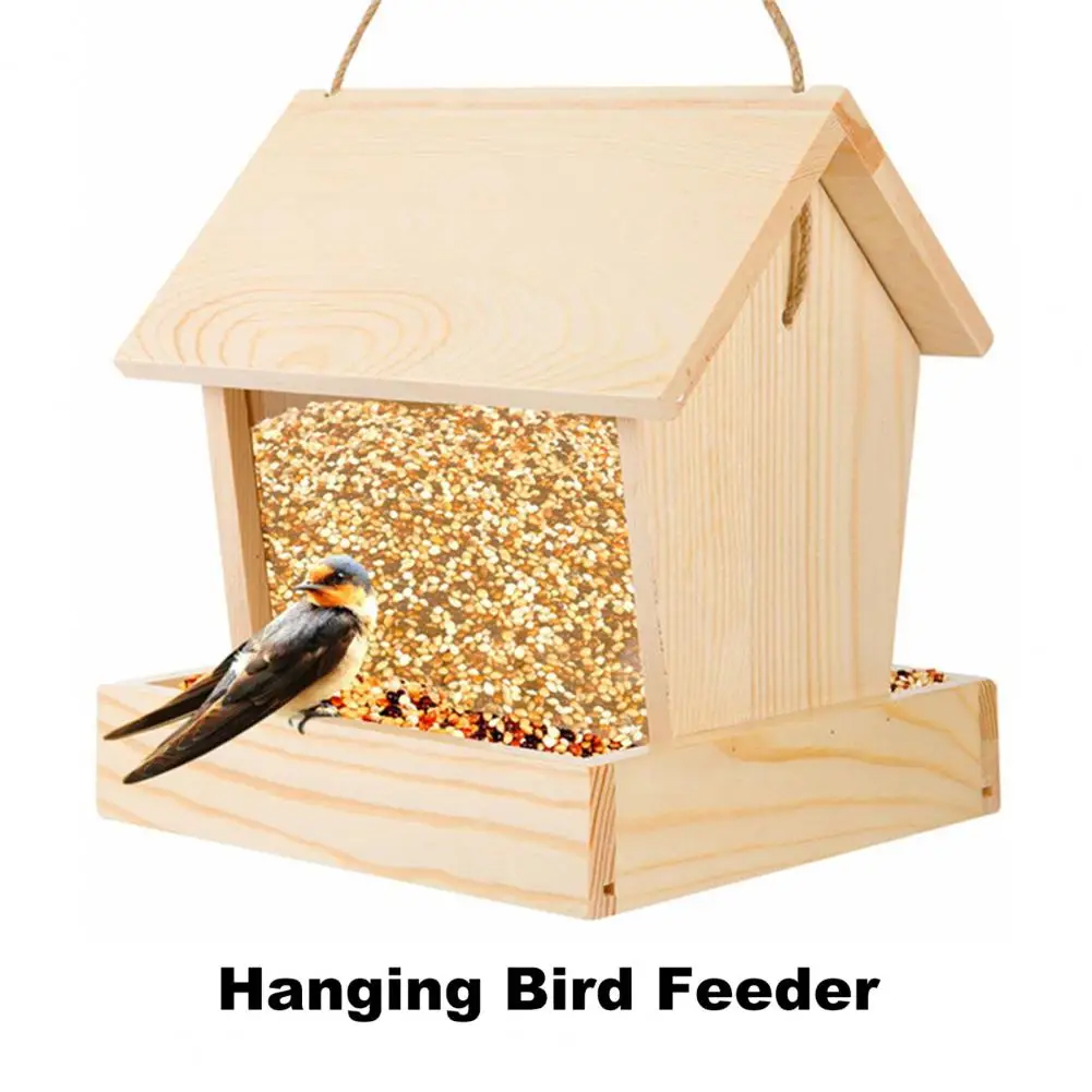 Finches Bird Feeder Outdoor Hanging Bird Feeder House for Cardinals Finches Bluebirds Squirrel Proof Mealworm Feeder for Wild