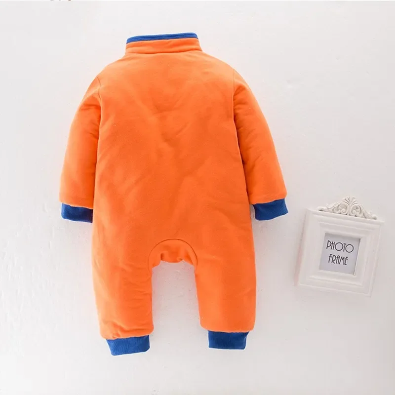 Baby Boy Girls Cotton Winter Long Sleeve Outfit 2 Types Chinese Style Character Romper Jumpsuit Infant Warm Clothes New 2021