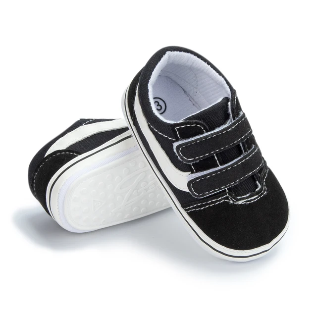 Meckior Baby Boy Girl Shoes Canvas Sneakers Non-slip Rubber Sole Plaid Streaks First Walkers Infant Baby Unisex Casual Shoes 4