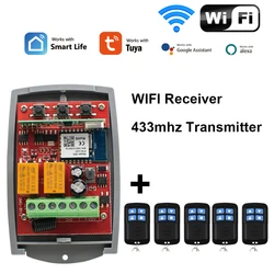 Abridor de puerta eléctrico con Wifi, receptor de puerta de garaje, interruptor de Control remoto, 2 canales, 7-433 V, 3 modos de trabajo, Compatible con Alexa, Tuya, 250