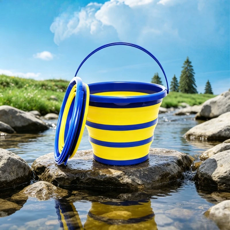 10L Foldable Water Bucket Portable Car Wash Fishing Camping Travel Pail Large Capacity Soft Wear Resistant Home Daily 접이식 버킷