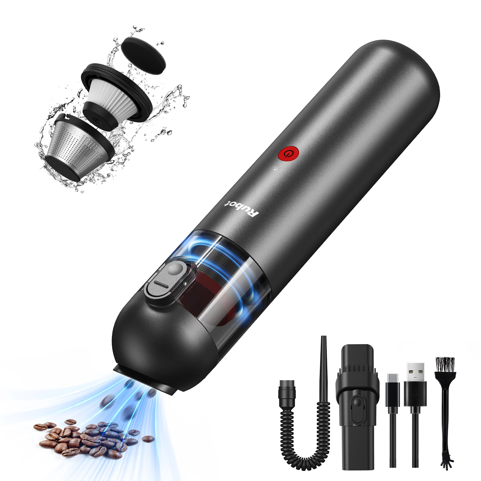 Chuboor Mini Car Vacuum Cleaner 7500Pa Suction Car and Home Vacuum Cleaner Suitable for Cleaning Dust, Hair and Debris With Hepa
