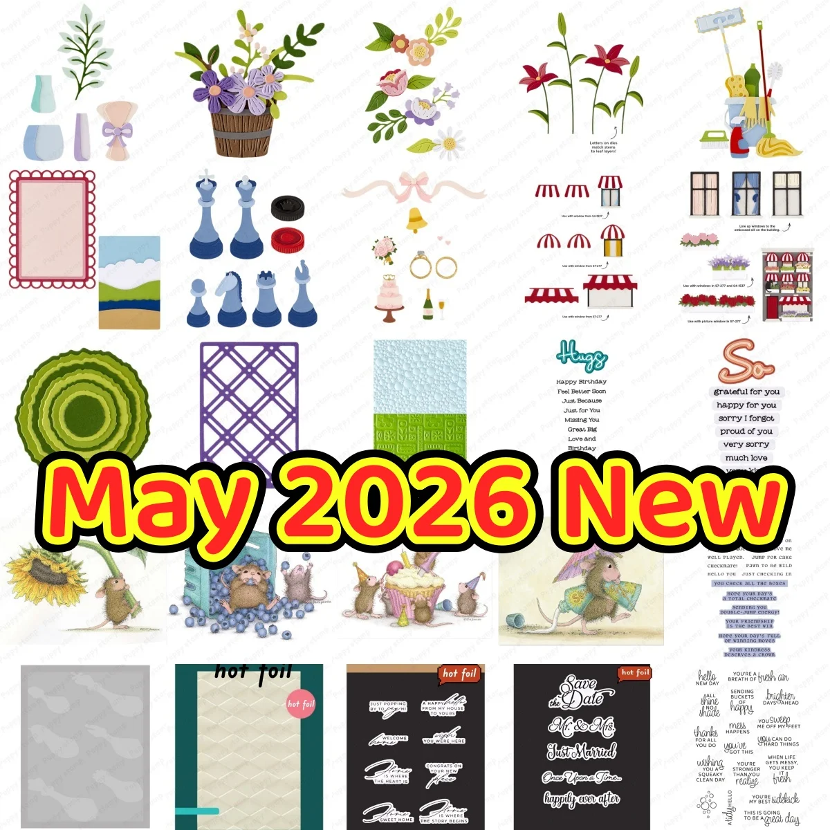 May 2026 New Chess Petal Classic Mouse Metal Cutting Dies Clear Stamps Stencil Hot Foil for DIY Scrapbook Embossed Template view 3