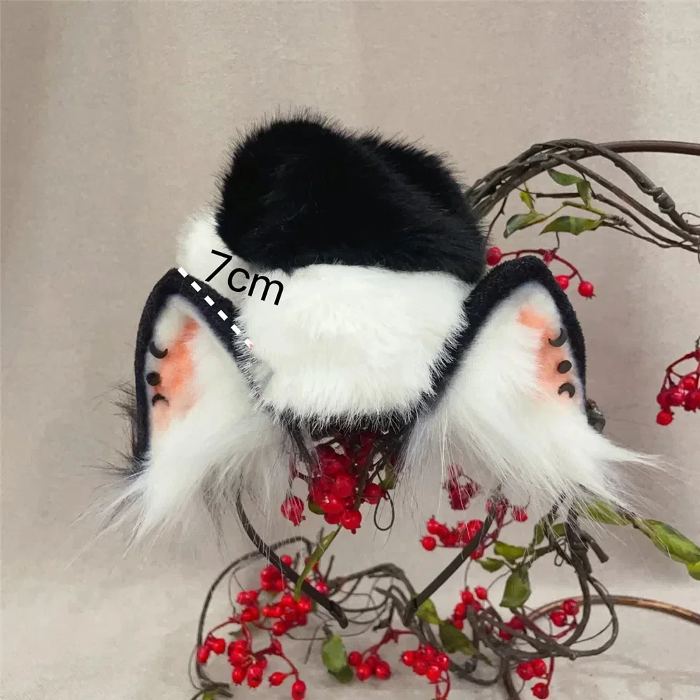 

Custom Made Halloween Cosplay Prop Beast Animals Black Cat Ears Hairhoop Headwear Tail for Anime Lolita Christmas Cos