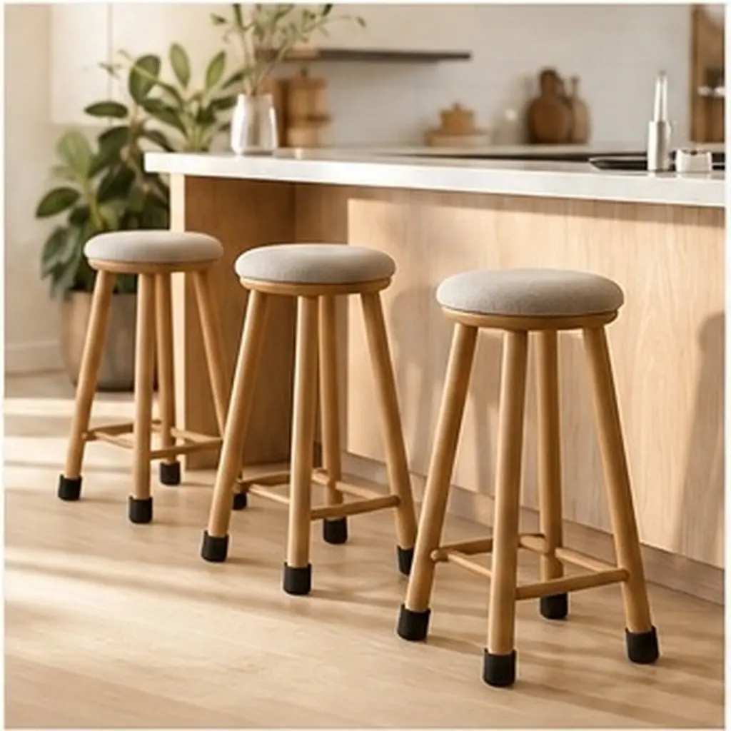 4Pcs Silicone Chair Leg Caps 14.5-16.5 Inch Bar Stool Feet Covers Stool Leg Protective Pads Furniture Floor Protectors Noise