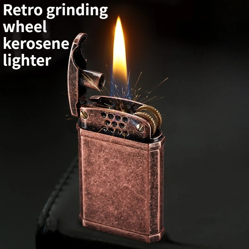 

NEW Retro Classic Grinding Wheel Fire Starter with Alloy Gold-plated Finish High-end Men's Product Cigarette Accessories