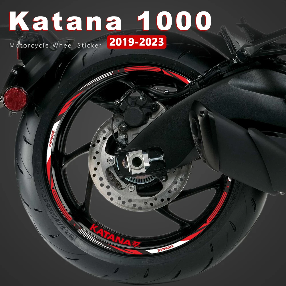 Наклейка на колесо мотоцикла 17-дюймовая лента для обода для Suzuki Katana 1000 Katana1000 аксессуары 2019-2023 водонепроницаемые наклейки на колесо