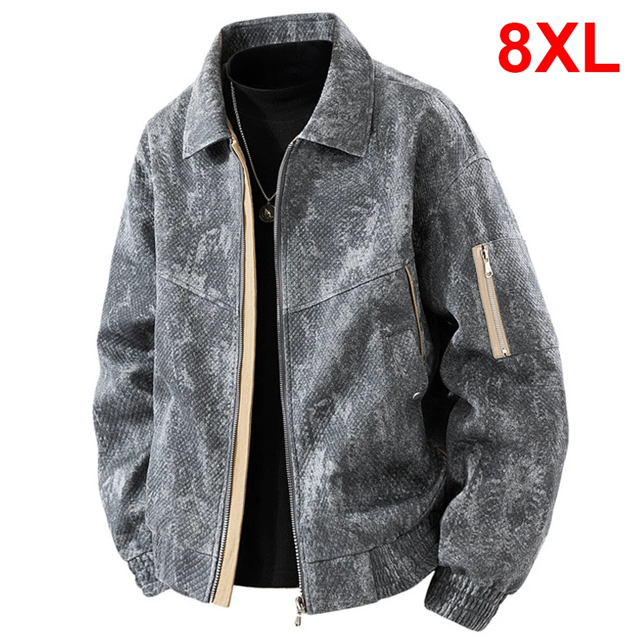 

Vintage Tie-dye Jacket Men 8XL Plus Size Cargo Jackets Fashion Casual Coat Male Spring Autumn Outerwear Big Size 8XL